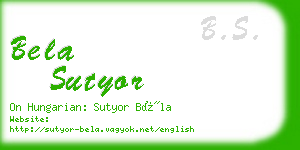 bela sutyor business card